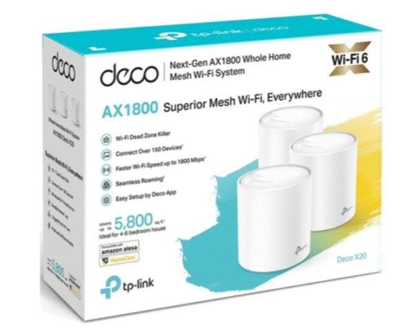 TP-Link Deco X20 - Mesh Wi-Fi, Dual Band, 2.4/5GHz, 1800Mbps, 3 Nodes